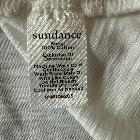 Sundance 3/4 Sleeve Embroidered White‎ Cotton Top Size M - Picture 9 of 9